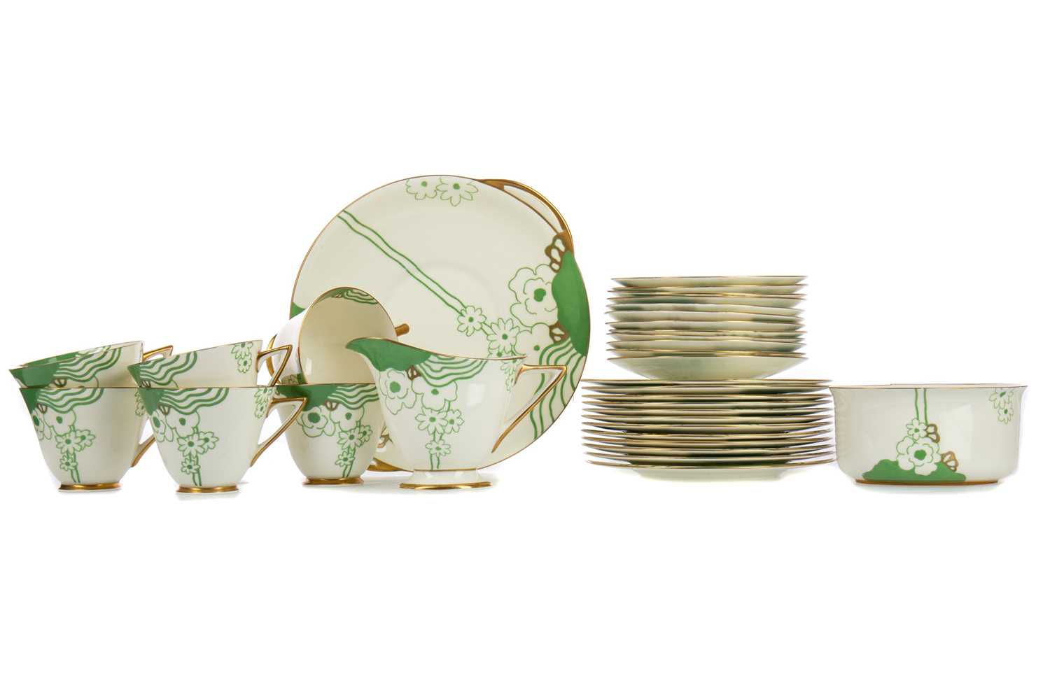 Lot 306 - A ROYAL DOULTON ART DECO 'GLAMIS' PATTERN TEA SERVICE