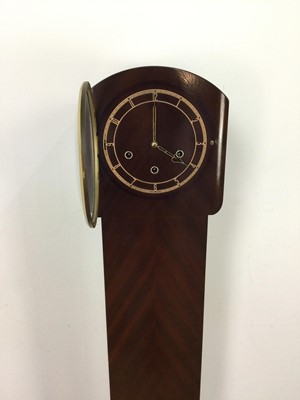 Lot 196 - A MAHOGANY GRANDMOTHER CLOCK