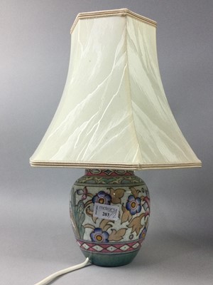 Lot 203 - A CHARLOTTE RHEAD VASE LAMP AND A KENSINGTON VASE