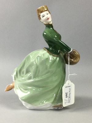 Lot 205 - A ROYAL DOULTON FIGURE OF 'GRACE' AND FIVE OTHERS