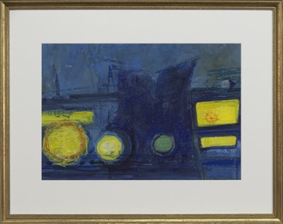Lot 201 - NIGHT HARBOUR, A MIXED MEDIA BY IRENE HALLIDAY