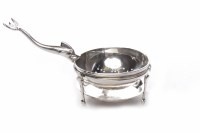 Lot 526 - GEORGE V SILVER TEA STRAINER ON STAND the...
