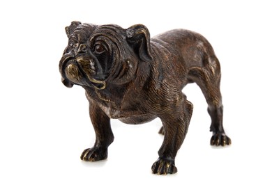 Lot 312 - AN EARLY 20TH CENTURY AUSTRIAN COLD PAINTED BRONZE BULLDOG