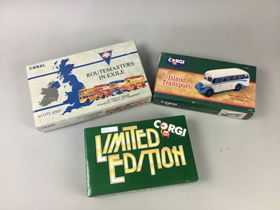 Lot 23 - A LOT OF EIGHT CORGI BUS MODELS AND SETS