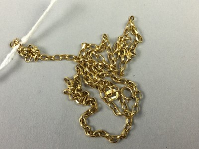 Lot 7 - A NINE CARAT GOLD BELCHER LINK NECK CHAIN