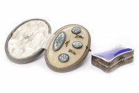 Lot 537 - EDWARDIAN SILVER AND ENAMEL PILL BOX of shaped...