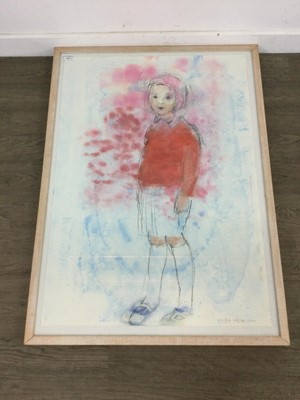 Lot 115 - PORTRAIT OF A CHILD, A MIXED MEDIA BY EVELYN WHITE