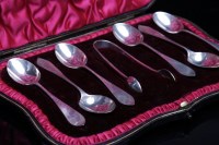 Lot 539 - FIVE CASED SETS OF SILVER CUTLERY comprising...