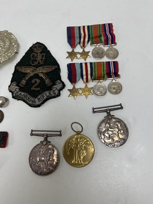 Lot 60 - A GROUP OF WWI AND LATER MEDALS AND MILITARIA