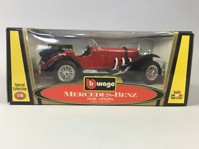 Lot 82 - A BURAGO MERCEDES BENZ SSK (1928) AND OTHER TOYS