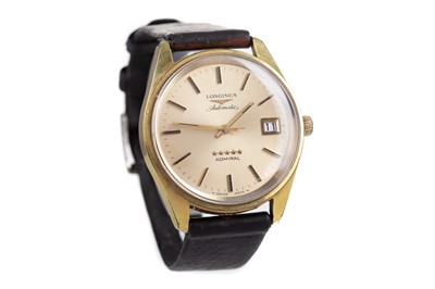 Lot 901 - A GENTLEMAN'S LONGINES ADMIRAL GOLD PLATED AUTOMATIC WRIST WATCH