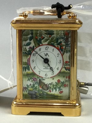 Lot 138 - A HALCYON DAYS BRASS CARRIAGE CLOCK