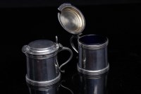 Lot 547 - PAIR OF SILVER DRUM MUSTARD POTS OF QUEEN ANNE...