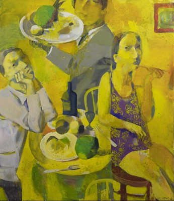 Lot 249 - MEETING IN A RESTAURANT, AN OIL BY ANDREI BLUDOV