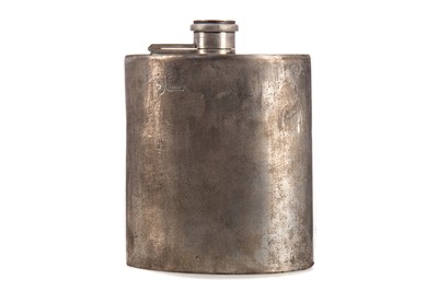 Lot 112 - A LARGE GEORGE V SILVER HIP FLASK