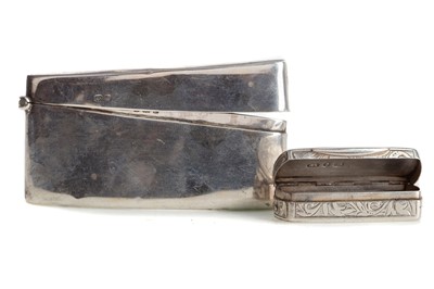 Lot 116 - A VICTORIAN SILVER TOOTHPICK CASE AND A LATER CARD CASE