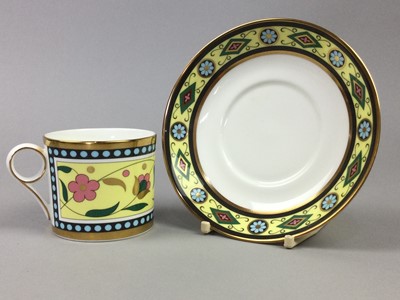 Lot 155 - FOUR MINTON CONTRASTS BOXED COFFEE CAN AND SAUCERS