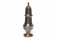Lot 551 - VASE-SHAPED SILVER SUGAR CASTER OF QUEEN ANNE...