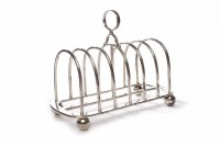 Lot 552 - FOUR DIVISION ARCHED SILVER TOAST RACK with...