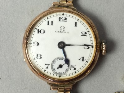 Lot 192 - A LADY'S WRISTLET WATCH BY OMEGA AND BIJOUTERIE