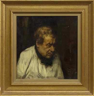 Lot 277 - THE OLD PEASANT, AN OIL BY WILLEM LINNIG THE ELDER