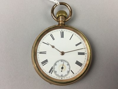 Lot 245 - A VICTORIAN GOLD PLATED POCKET WATCH