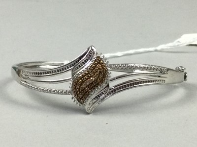 Lot 327 - A DIAMOND BANGLE AND THREE OTHERS