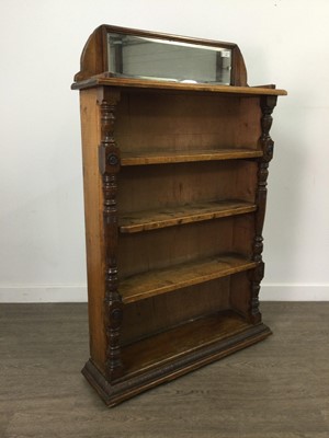 Lot 248 - VICTORIAN OAK FREESTANDING OPEN BOOKCASE, with...