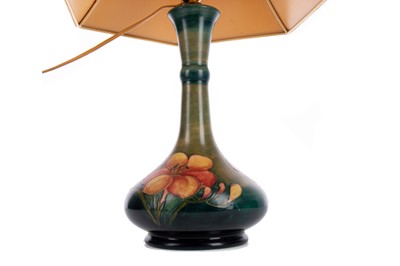 Lot 395 - A MOORCROFT HIBISCUS PATTERN TABLE LAMP