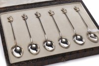 Lot 565 - SET OF SIX GEORGE V SILVER COFFEE SPOONS with...