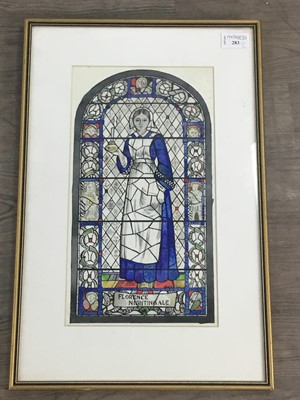 Lot 283 - A PAIR OF MOSAIC AND STAINED GLASS STUDIES IN WATERCOLOUR