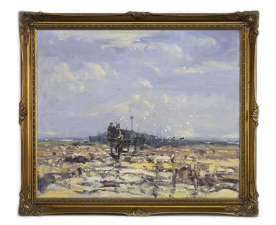 Lot 275 - FISHERMAN RETURN, AN OIL BY WILLIAM NORMAN GAUNT