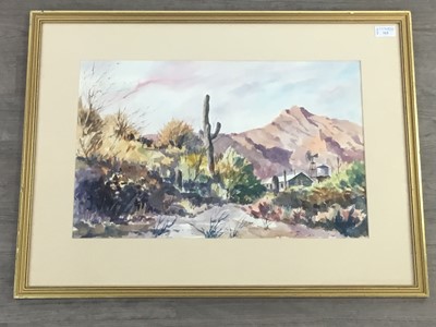 Lot 348 - ARIZONA LANDSCAPE, A WATERCOLOUR BY ANGUS WILSON