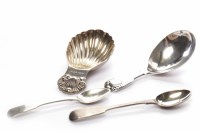 Lot 578 - GEORGE III FIDDLE AND SHELL PATTERN SILVER...