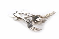 Lot 582 - SIX LATE VICTORIAN SILVER FIDDLE PATTERN...