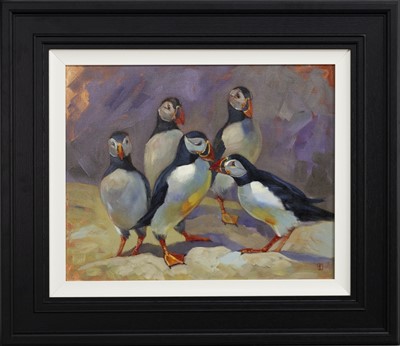 Lot 301 - COLONY MEETING, AN OIL BY ZHANNA PECHUGINA