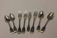 Lot 584 - FOUR WILLIAM IV SILVER FIDDLE PATTERN DESSERT...