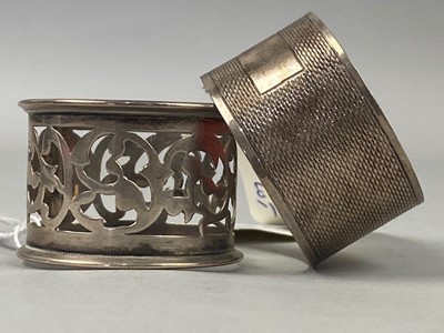 Lot 489 - TWO SILVER NAPKIN RINGS AND VARIOUS SILVER PLATED WARE