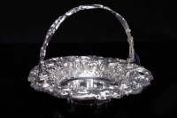 Lot 590 - LATE VICTORIAN SILVER BASKET the border...