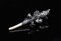 Lot 591 - VICTORIAN SILVER BABY'S RATTLE of conventional...