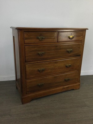 Lot 509 - A WALNUT CHEST OF  TWO SHORT OVER THREE LONG DRAWERS