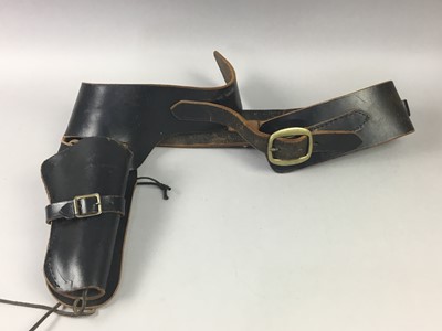 Lot 478 - A GUN BELT WITH REPRODUCTION AMMUNITION