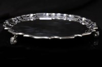 Lot 595 - SILVER CIRCULAR SALVER maker Thomas Bradbury &...