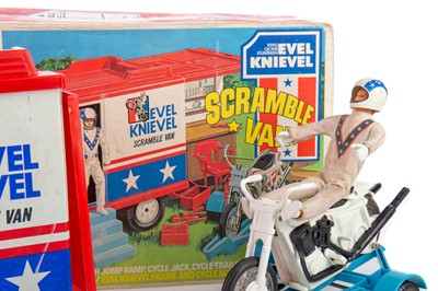 Lot 938 - A 'KING OF THE STUNTMEN' EVEL KNIEVEL SCRAMBLE VAN BY IDEAL