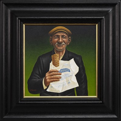 Lot 338 - SEX AND DRUGS AND SAUSAGE ROLLS, AN OIL BY GRAHAM MCKEAN