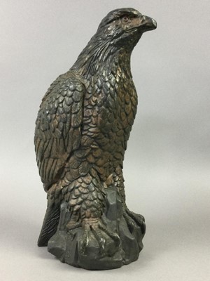 Lot 257 - A RESIN FIGURE OF AN EAGLE AND OTHER OBJECTS