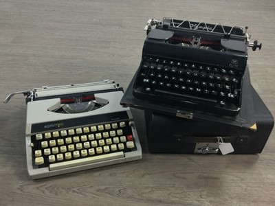Lot 110 - AN OLYMPIA TYPEWRITER AND TWO OTHERS