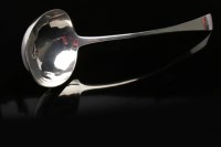 Lot 616 - GEORGE III SILVER SOUP LADLE engraved 'Deum...