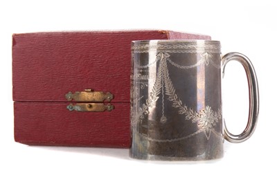 Lot 141 - A GEORGE V SILVER CHRISTENING MUG