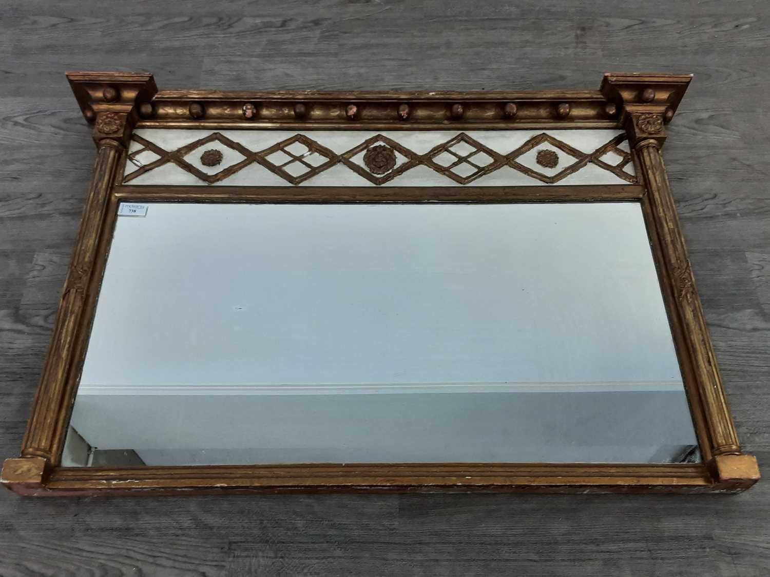 Lot 738 - A GILT GESSO OVERMANTEL MIRROR OF REGENCY DESIGN